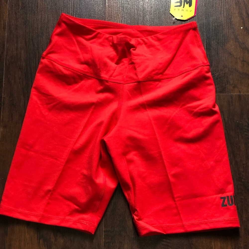 Zumba Fitness Zumba Spirit Biker Shorts Women’s High-Waist Red Bike Shorts Small